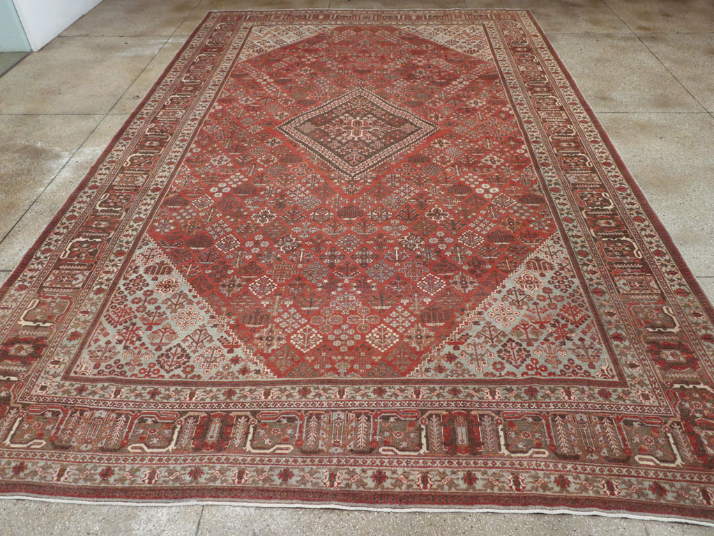 Antique Persian Joshegan Large Room Size Carpet, No.28476 - Staging