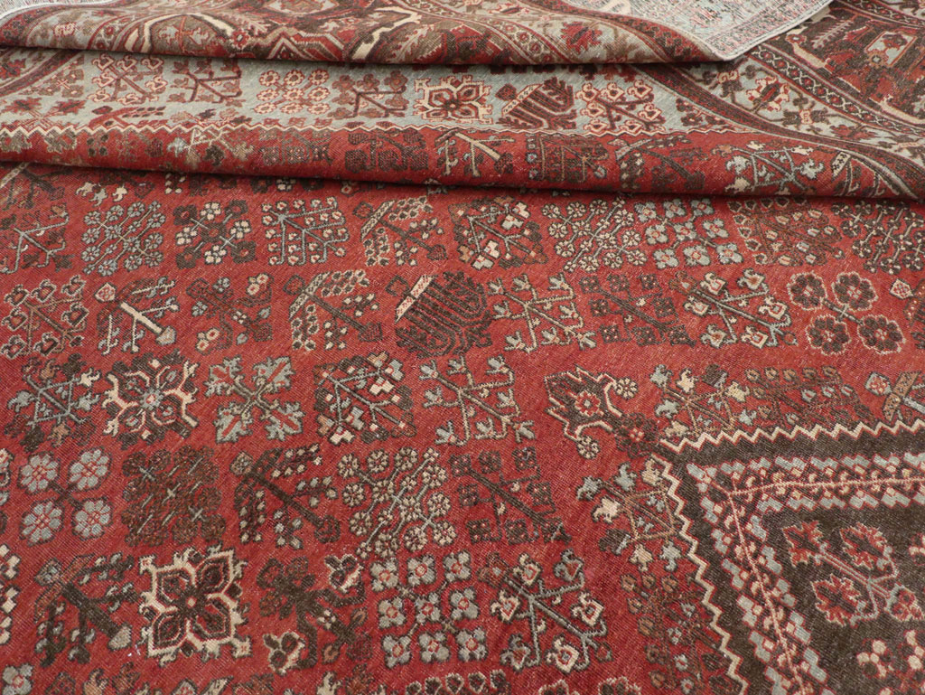Antique Persian Joshegan Large Room Size Carpet, No.28476 - Staging