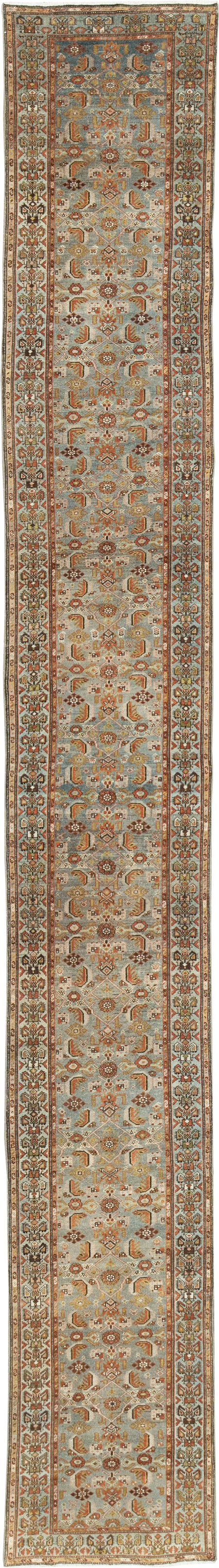 Antique Persian Malayer Long Runner, No.28479 - Staging