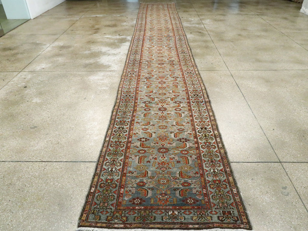 Antique Persian Malayer Long Runner, No.28479 - Staging