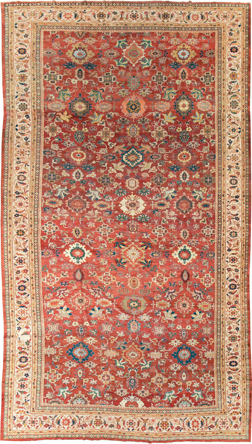 Antique Persian Mahal Oversize Carpet, No.28481 - Staging