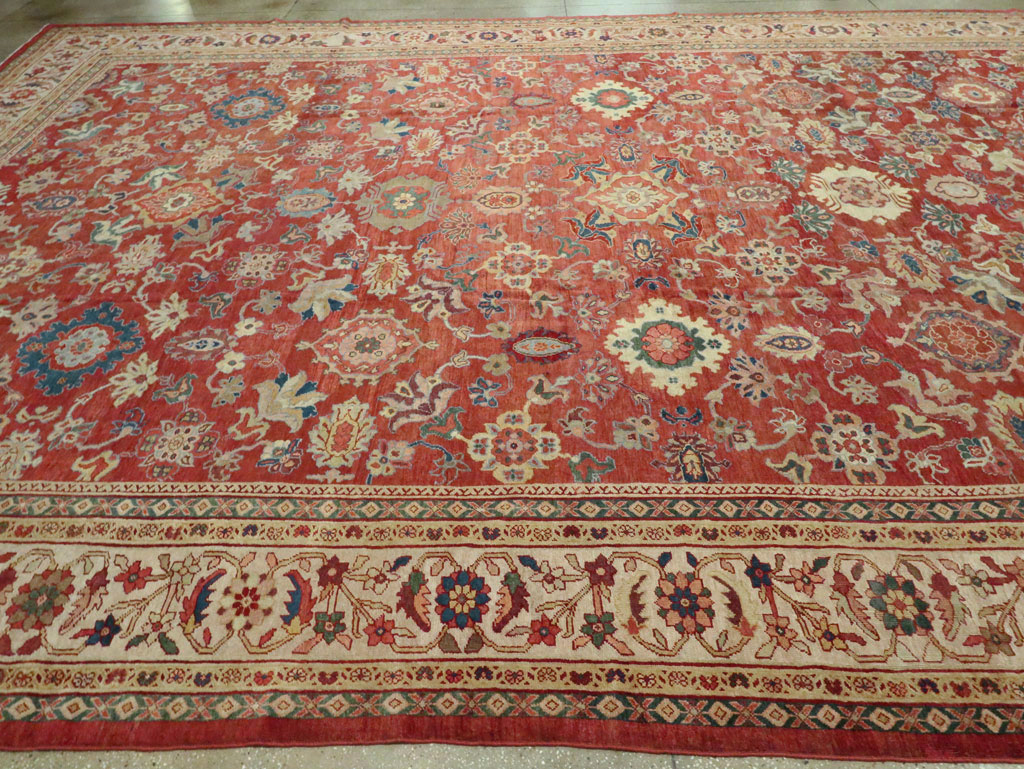 Antique Persian Mahal Oversize Carpet, No.28481 - Staging