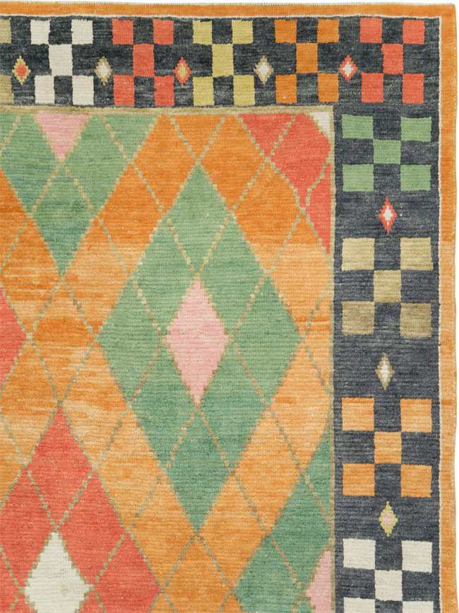 Contemporary Square Turkish Tulu Large Room Size Carpet, No.28485 - Staging