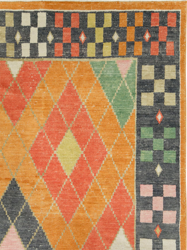 Contemporary Square Turkish Tulu Large Room Size Carpet, No.28485 - Staging