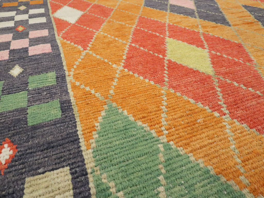 Contemporary Square Turkish Tulu Large Room Size Carpet, No.28485 - Staging