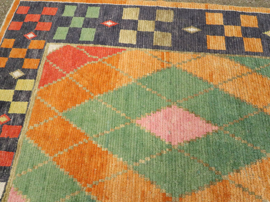 Contemporary Square Turkish Tulu Large Room Size Carpet, No.28485 - Staging