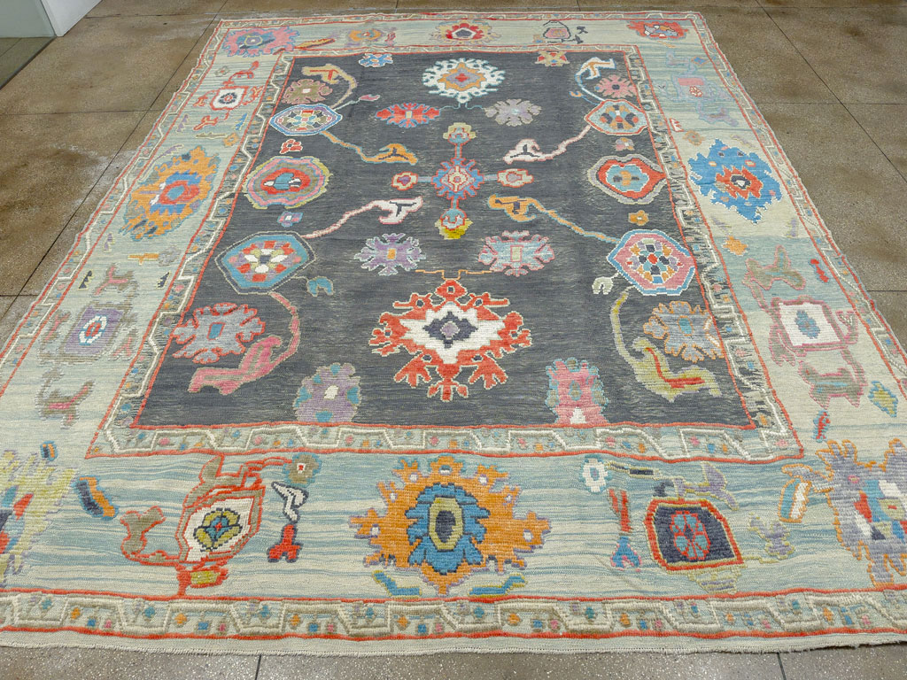 Modern Turkish Souf Oushak Large Room Size Carpet, No.28486 - Staging