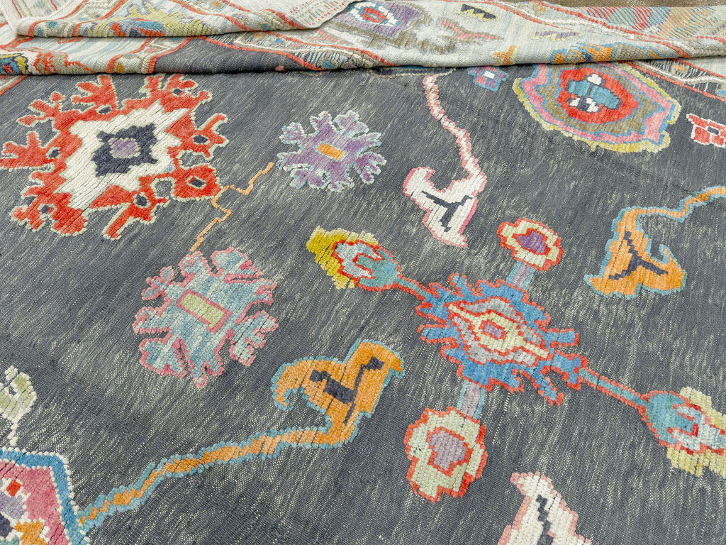 Modern Turkish Souf Oushak Large Room Size Carpet, No.28486 - Staging