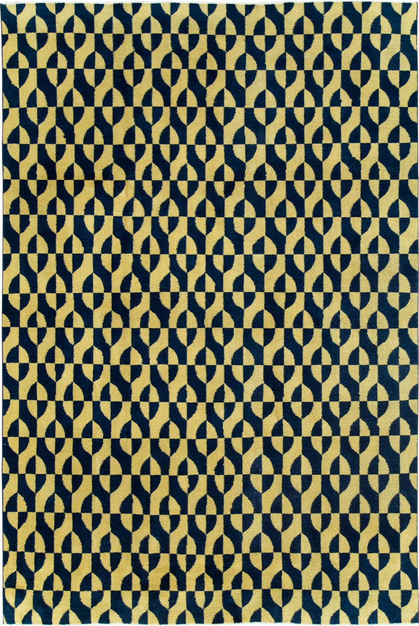 Vintage Anatolian Art Deco Carpet, No.28488 - Staging