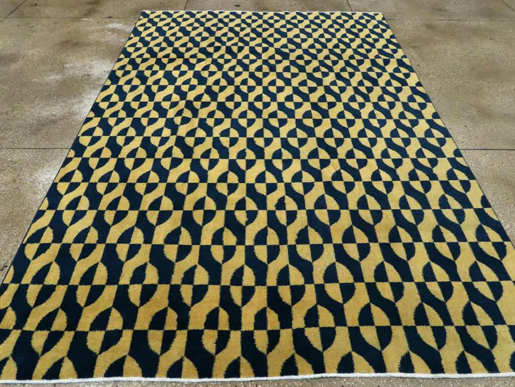 Vintage Anatolian Art Deco Carpet, No.28488 - Staging