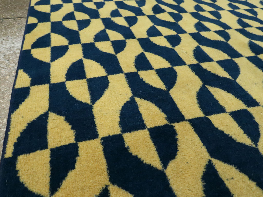 Vintage Anatolian Art Deco Carpet, No.28488 - Staging