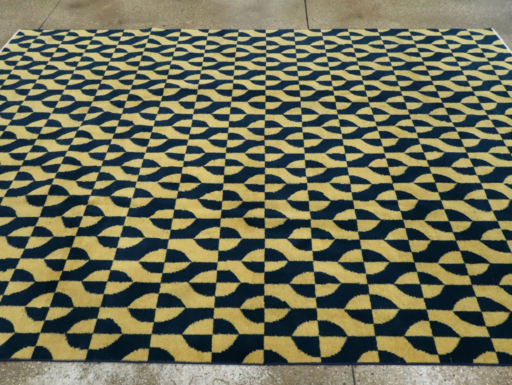 Vintage Anatolian Art Deco Carpet, No.28488 - Staging