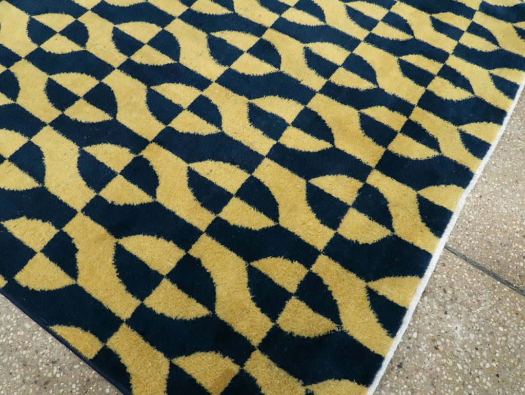 Vintage Anatolian Art Deco Carpet, No.28488 - Staging