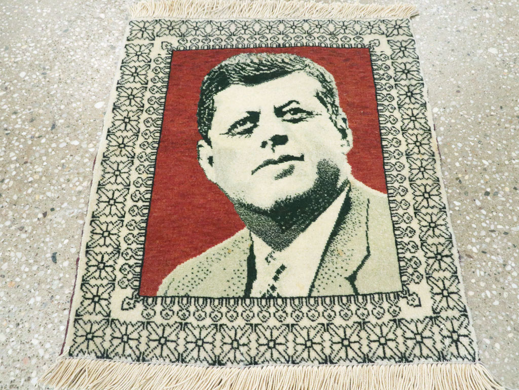 Vintage Persian Tabriz Pictorial Rug, No.28490 - Staging