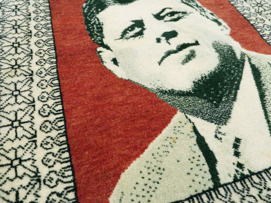 Vintage Persian Tabriz Pictorial Rug, No.28490 - Staging