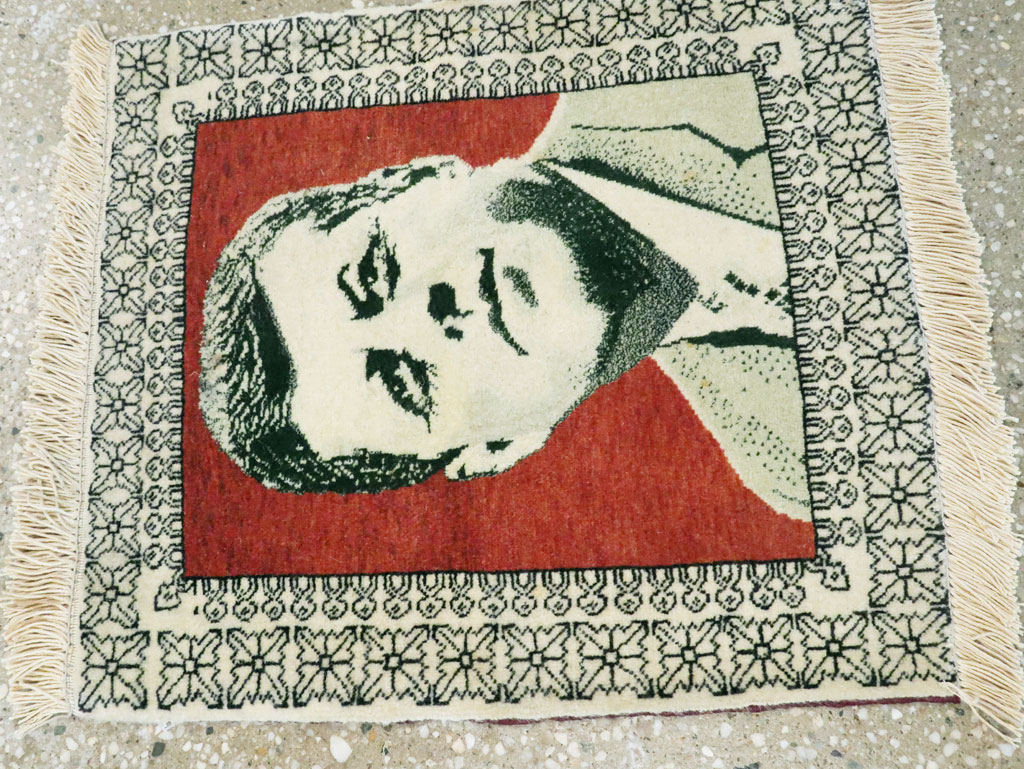 Vintage Persian Tabriz Pictorial Rug, No.28490 - Staging