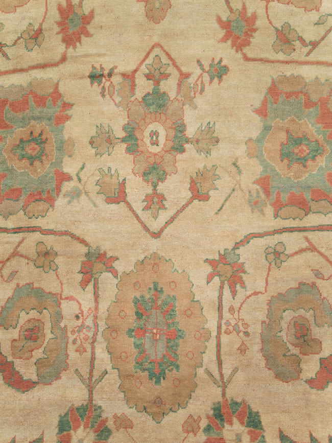 Antique Turkish Oushak Large Square Carpet, No.28496 - Staging