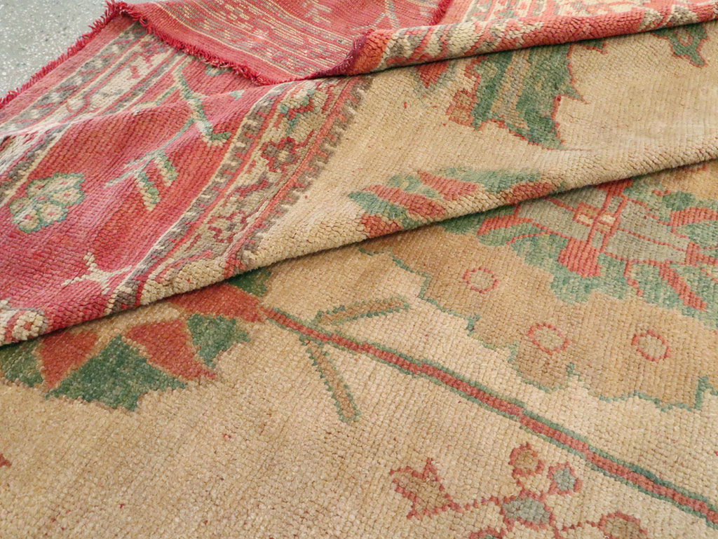 Antique Turkish Oushak Large Square Carpet, No.28496 - Staging