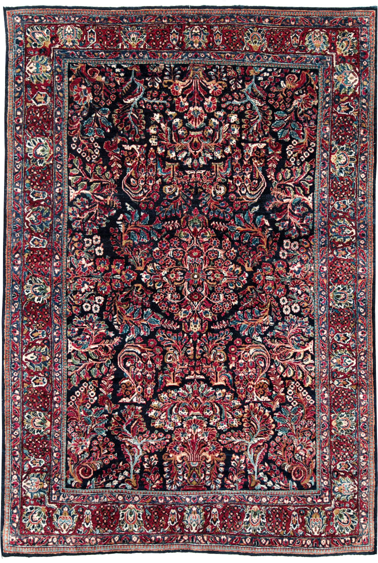 Antique Persian Sarouk Carpet, No.28497 - Staging