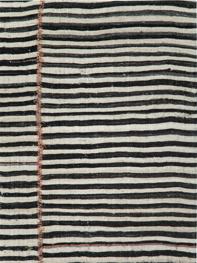 Vintage Persian Flatweave Kilim Square Accent Rug, No.28503 - Staging