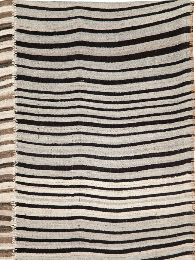 Vintage Persian Flatweave Kilim Square Accent Carpet, No.28507 - Staging