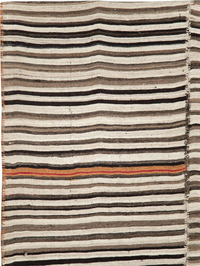 Vintage Persian Flatweave Kilim Square Accent Carpet, No.28507 - Staging