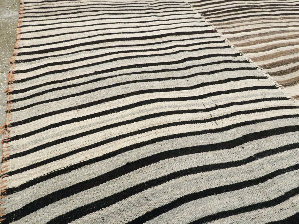 Vintage Persian Flatweave Kilim Square Accent Carpet, No.28507 - Staging