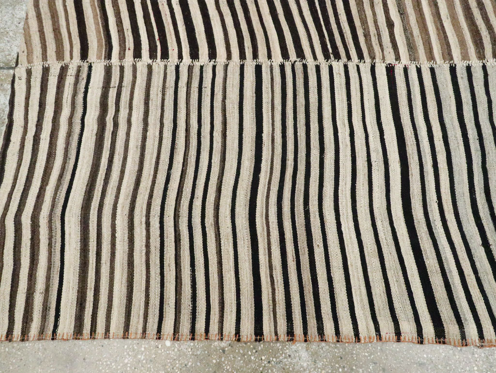 Vintage Persian Flatweave Kilim Square Accent Carpet, No.28507 - Staging