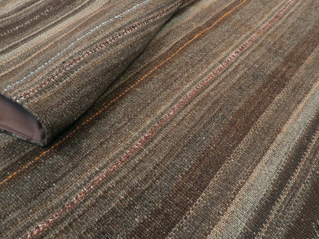 Vintage Persian Flatweave Kilim Accent Rug, No.28510 - Staging