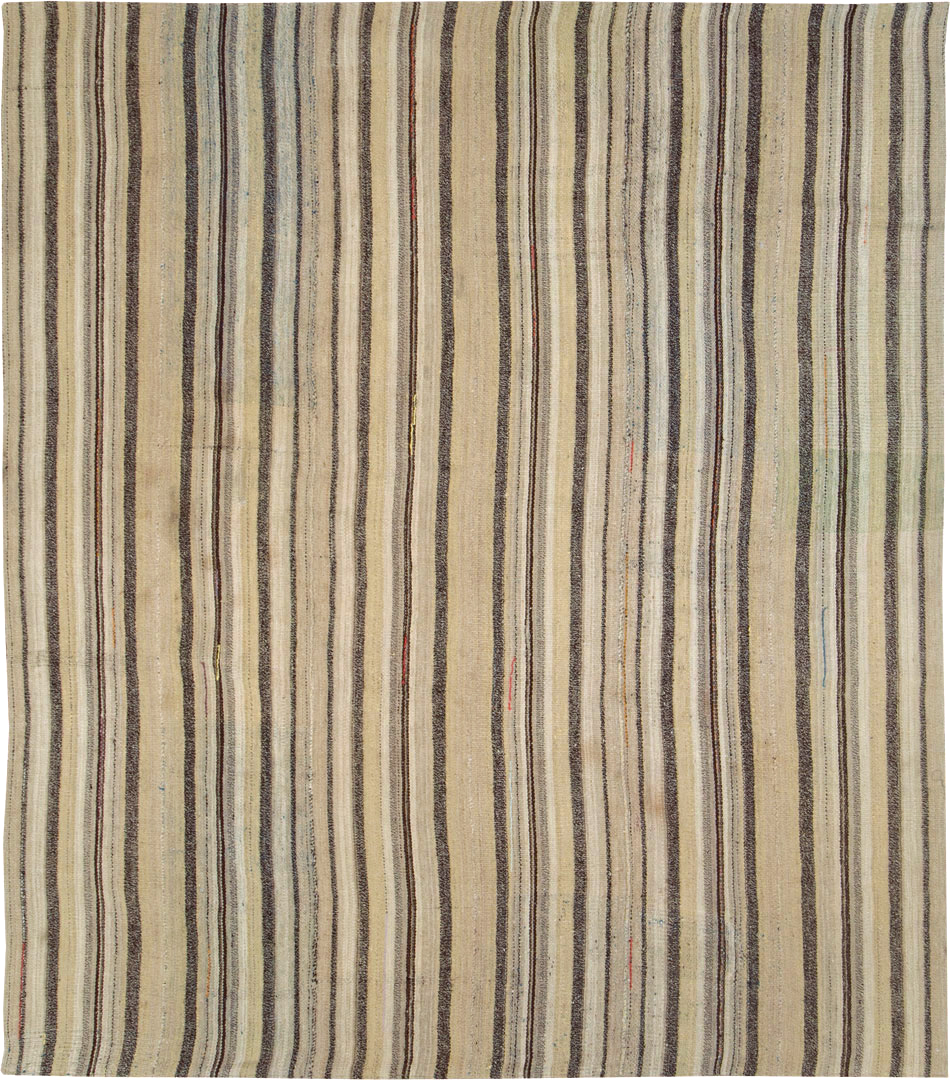 Vintage Persian Flatweave Kilim Accent Rug, No.28511 - Staging