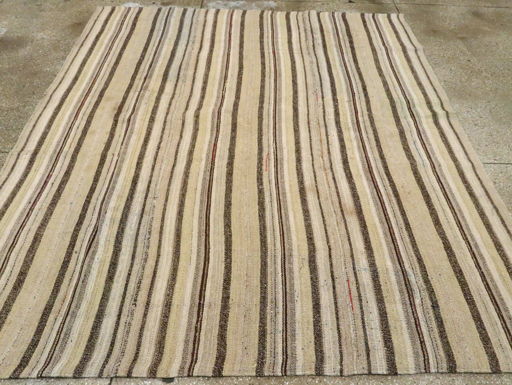 Vintage Persian Flatweave Kilim Accent Rug, No.28511 - Staging