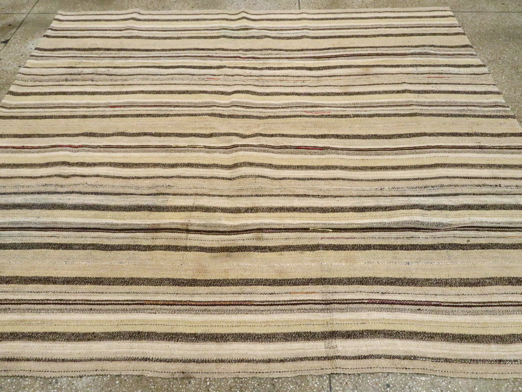 Vintage Persian Flatweave Kilim Accent Rug, No.28511 - Staging