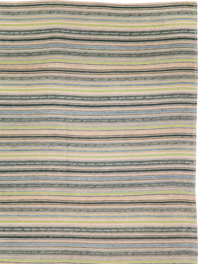 Vintage Persian Flatweave Kilim Square Accent Carpet, No.28512 - Staging