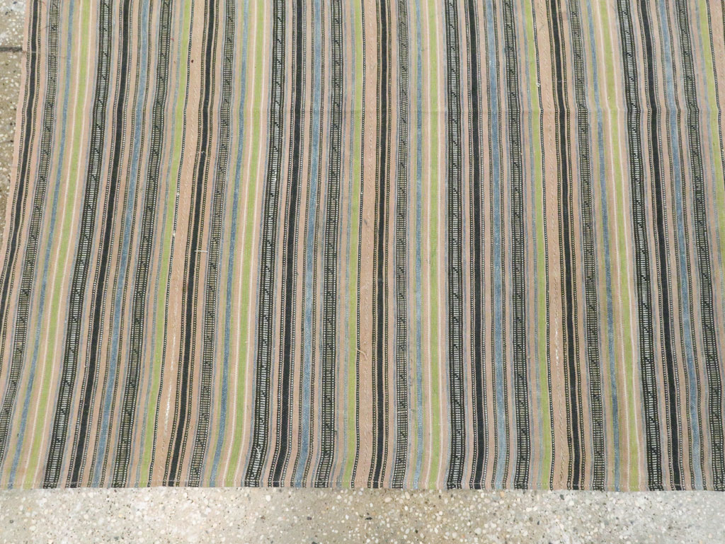 Vintage Persian Flatweave Kilim Square Accent Carpet, No.28512 - Staging