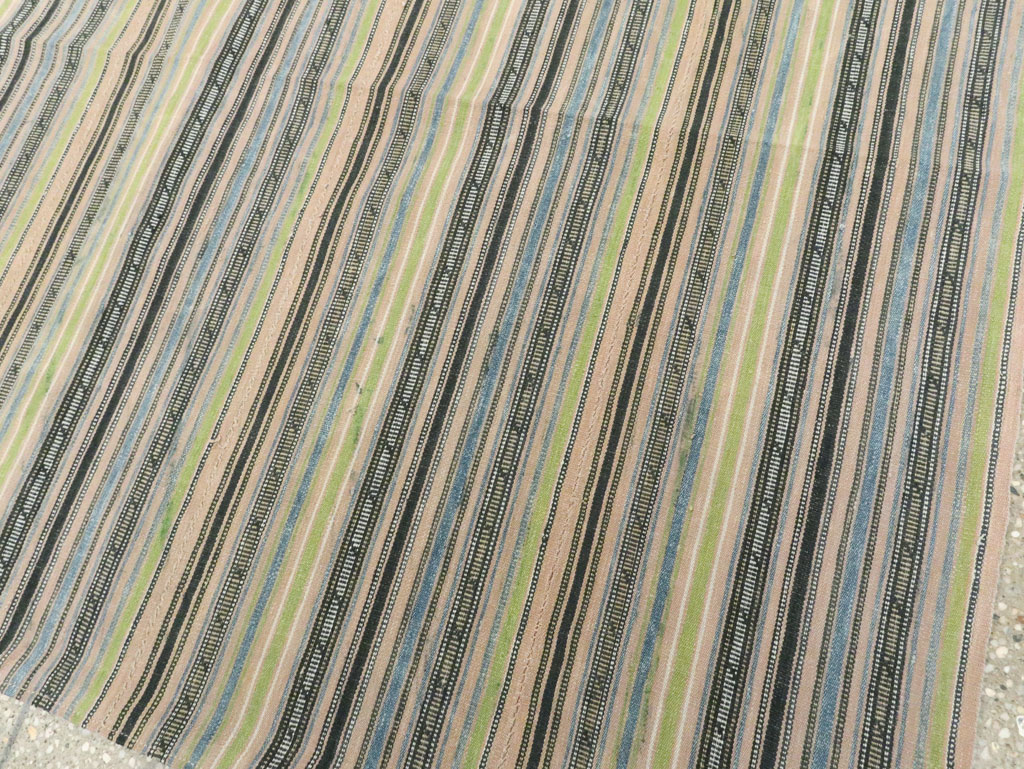 Vintage Persian Flatweave Kilim Square Accent Carpet, No.28512 - Staging