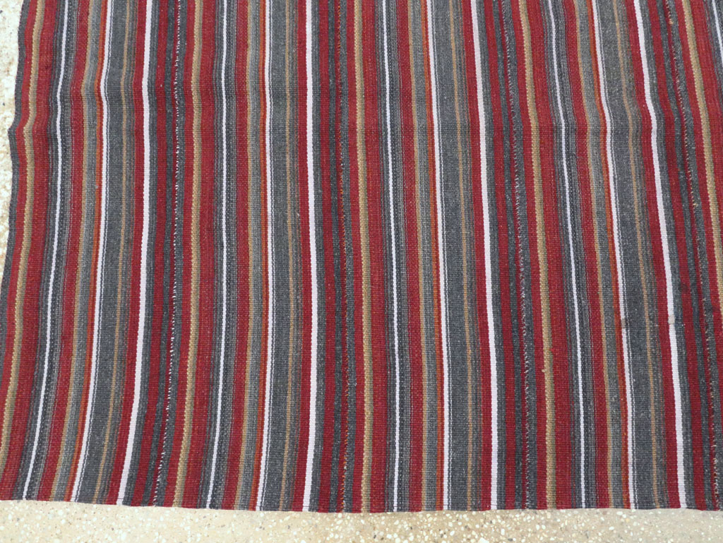 Vintage Persian Flatweave Kilim Square Accent Carpet, No.28515 - Staging