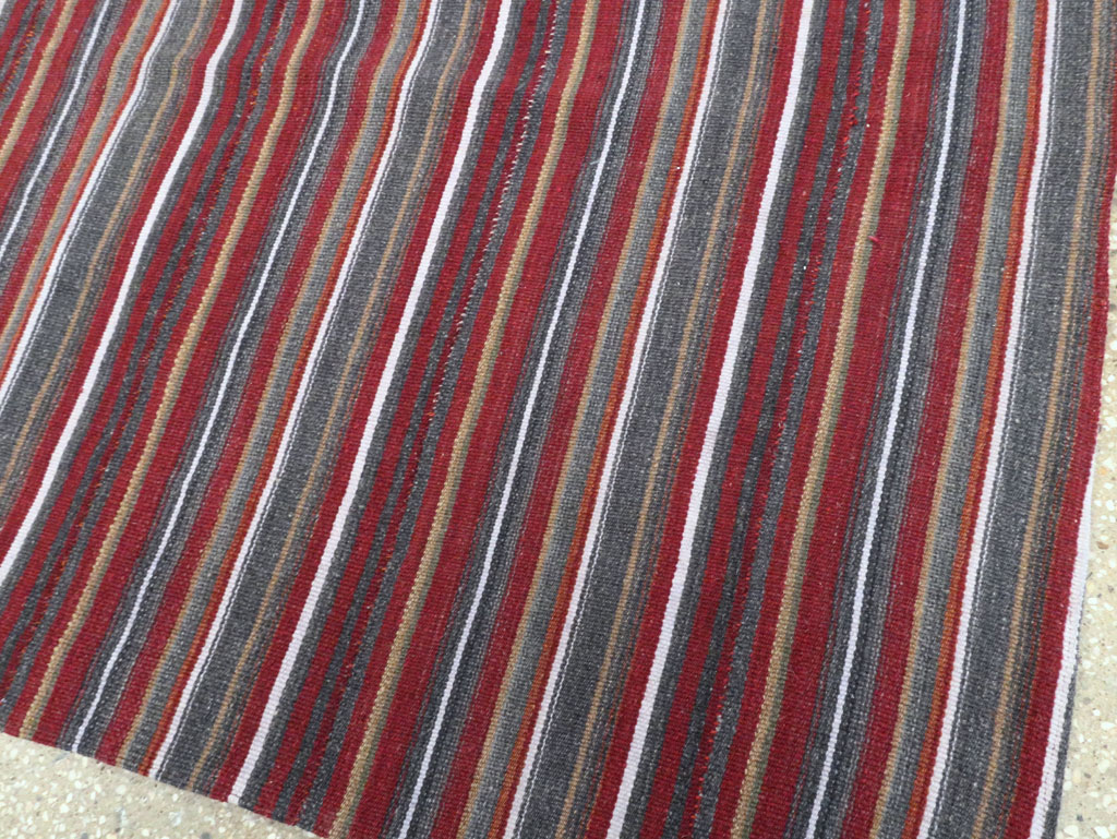 Vintage Persian Flatweave Kilim Square Accent Carpet, No.28515 - Staging