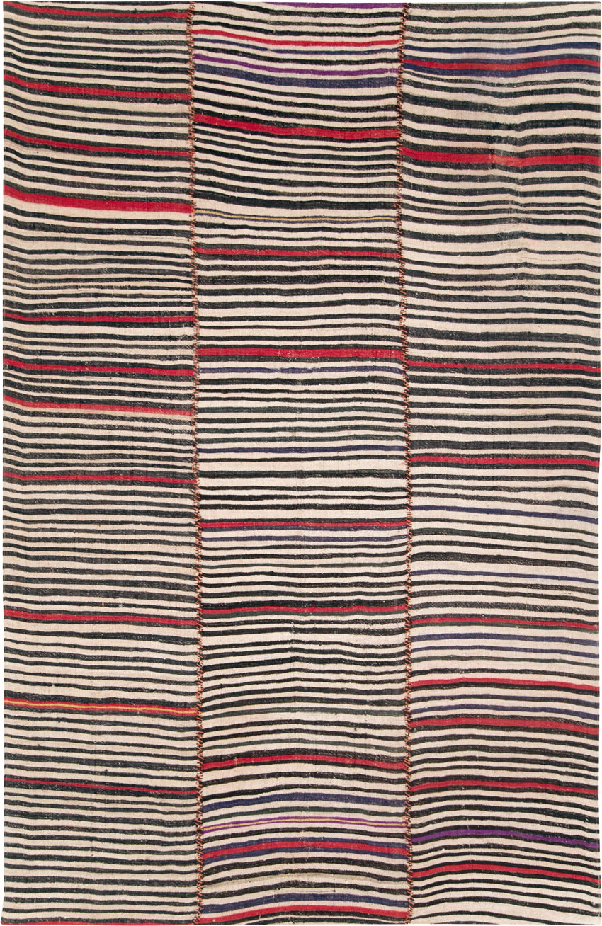 Vintage Persian Flatweave Kilim Accent Rug, No.28530 - Staging