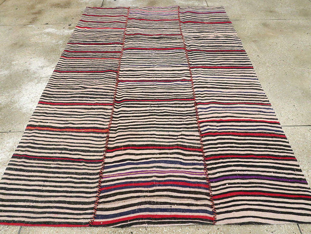 Vintage Persian Flatweave Kilim Accent Rug, No.28530 - Staging
