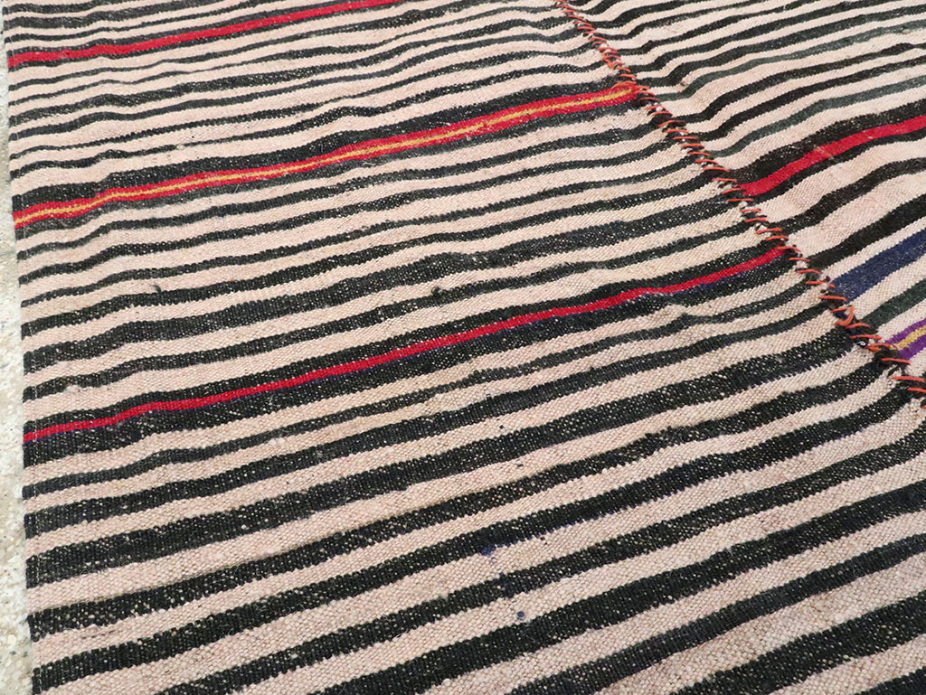 Vintage Persian Flatweave Kilim Accent Rug, No.28530 - Staging