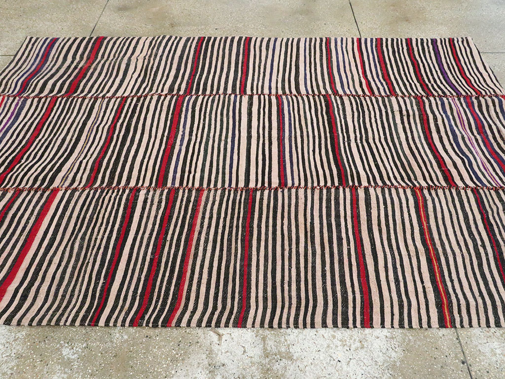 Vintage Persian Flatweave Kilim Accent Rug, No.28530 - Staging