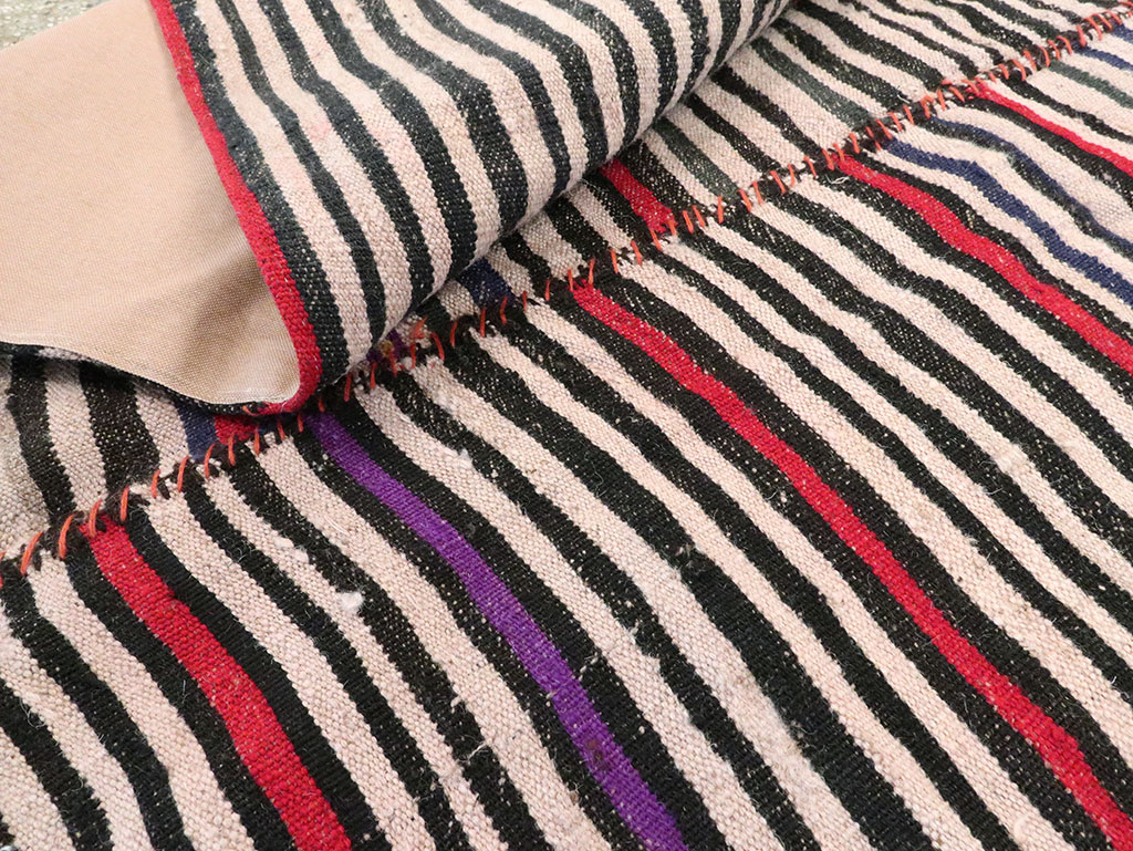 Vintage Persian Flatweave Kilim Accent Rug, No.28530 - Staging