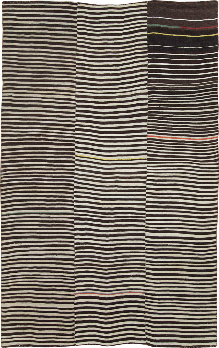 Vintage Persian Flatweave Kilim Accent Rug, No.28538 - Staging