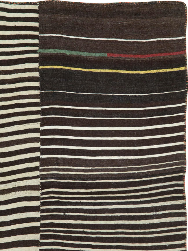 Vintage Persian Flatweave Kilim Accent Rug, No.28538 - Staging