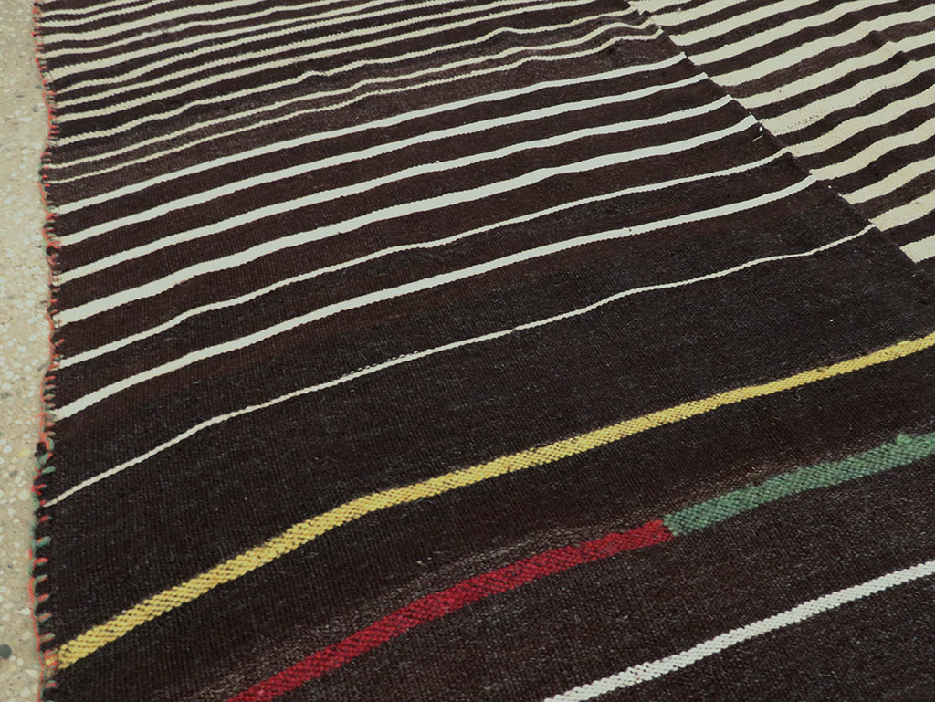 Vintage Persian Flatweave Kilim Accent Rug, No.28538 - Staging