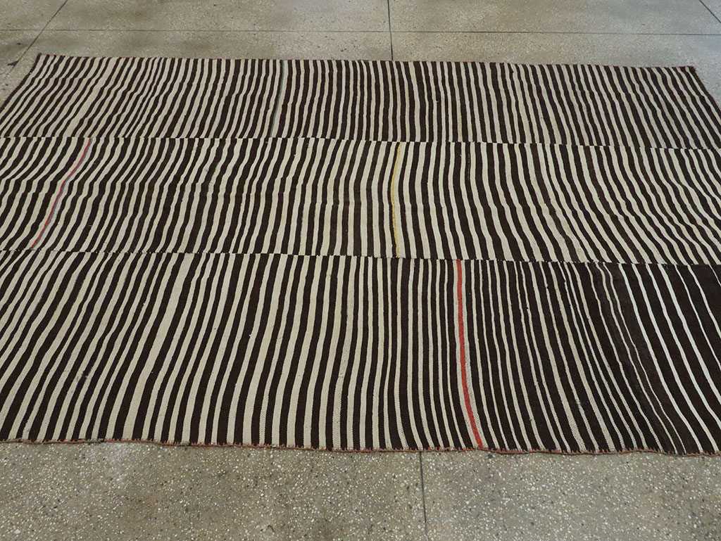 Vintage Persian Flatweave Kilim Accent Rug, No.28538 - Staging