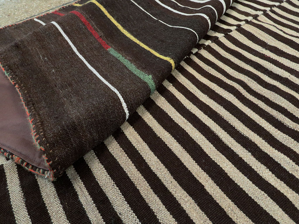 Vintage Persian Flatweave Kilim Accent Rug, No.28538 - Staging