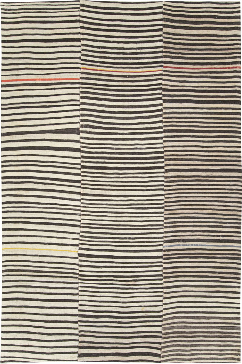 Vintage Persian Flatweave Kilim Accent Rug, No.28543 - Staging