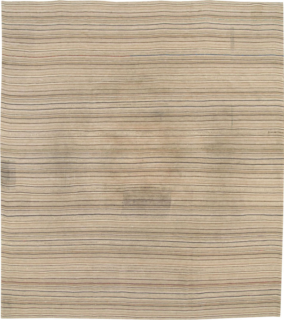 Vintage Persian Flatweave Kilim Room Size Rug, No.28545 - Staging