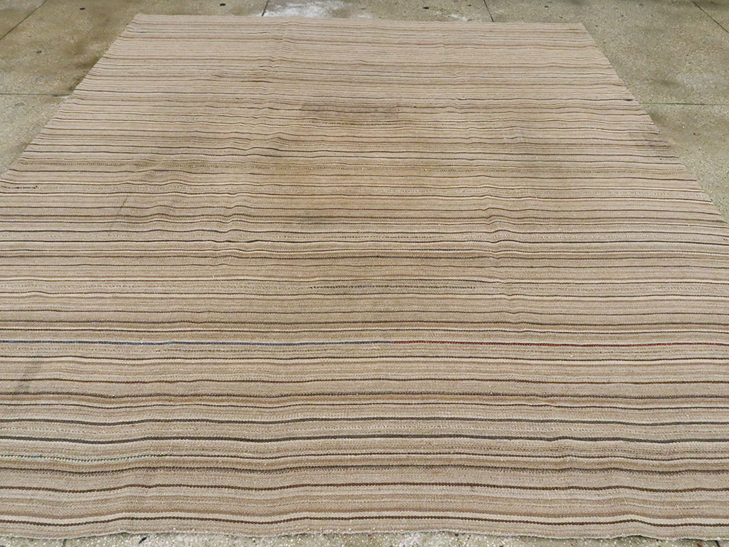 Vintage Persian Flatweave Kilim Room Size Rug, No.28545 - Staging